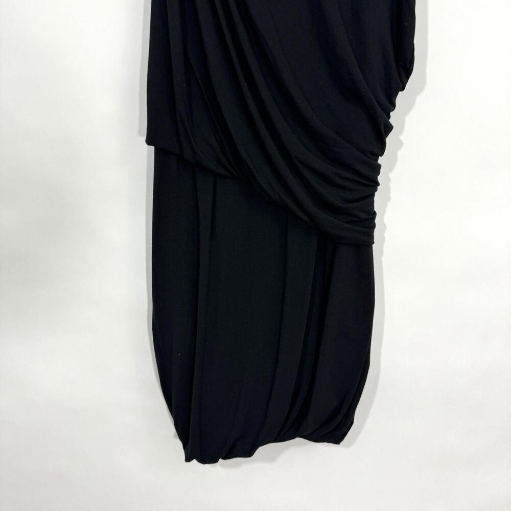 Heather by Bordeaux Women’s Size P Small Black Fitted Ruched Jersey Tank Dress - Picture 3 of 8